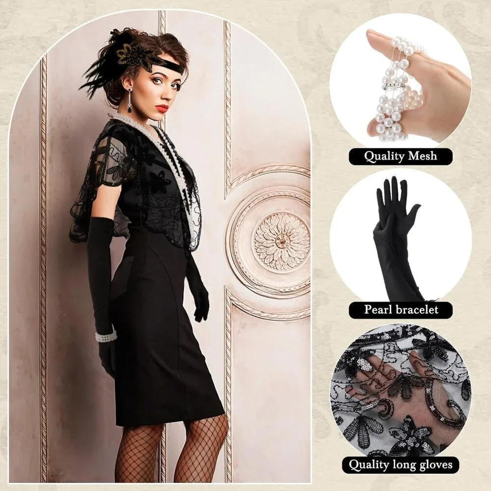 1920s Women's Accessories Set Flapper Costume Costume Vintage Retro